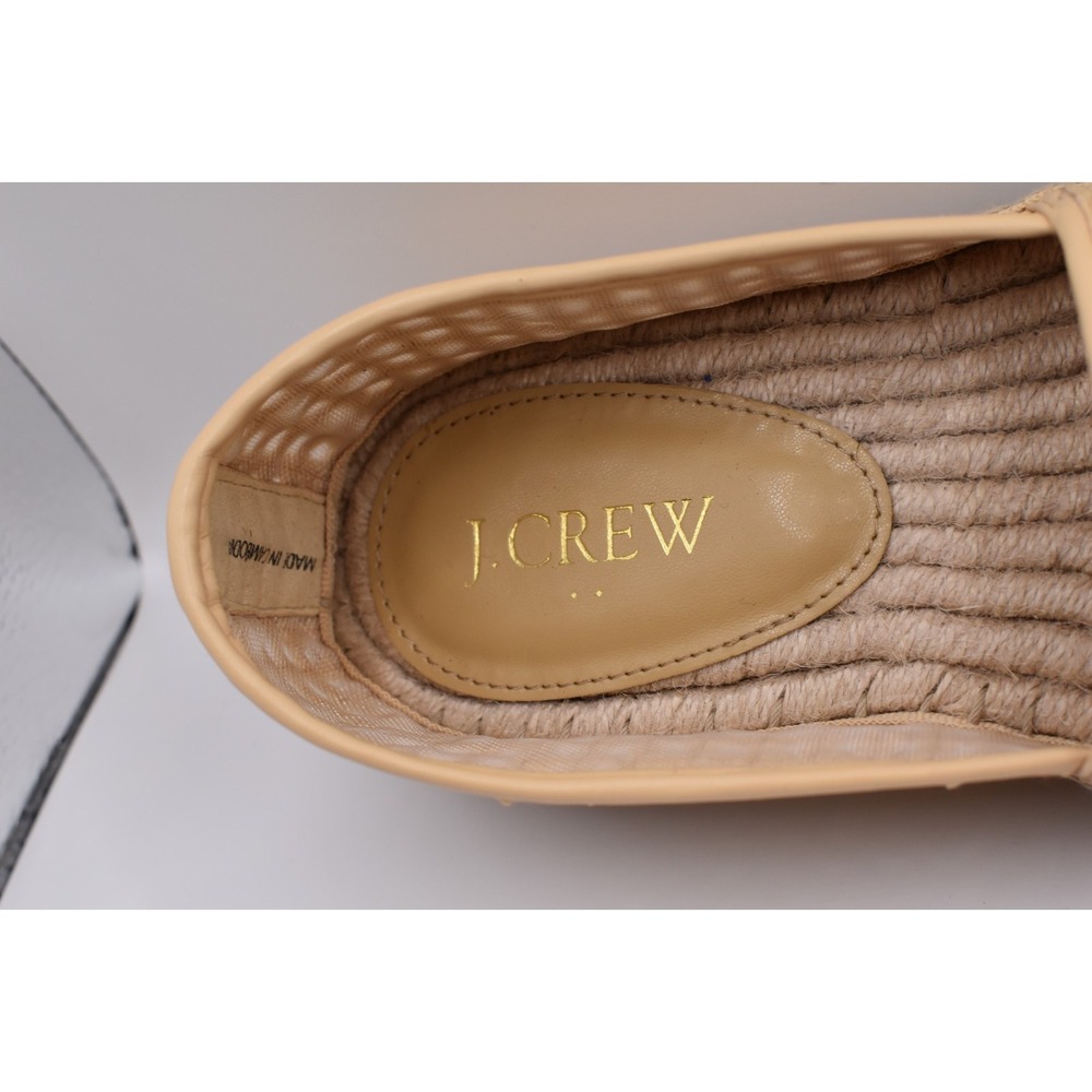 J Crew Straw Espadrille Flats Slip On Shoes Women Size 5.5 Natural Woven   CH645 - Picture 5 of 12